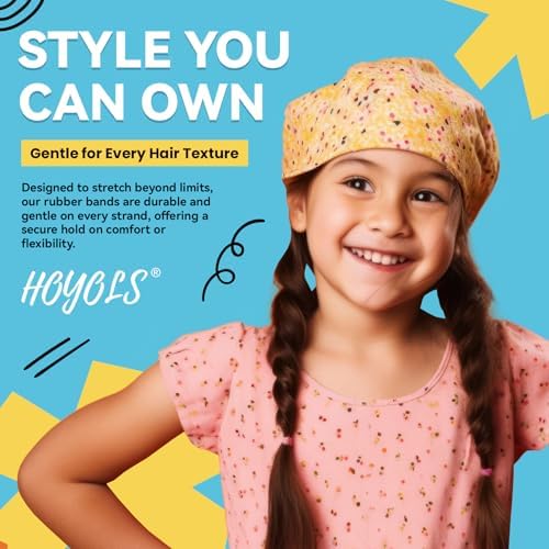 HOYOLS Mini Rubber Bands, 1500 Pcs Multicolor Hair Ties for Braids - Image 2