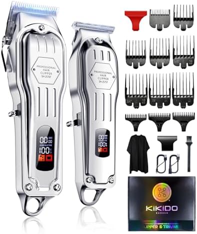 KIKIDO Cordless Hair Clippers for Men Professional Home Hair Cutting Kit by KIKIDO
