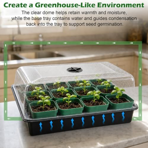 RooTrimmer 8-Pack Seed Trays with 4" Humidity Dome, Water-Return Design - Image 7