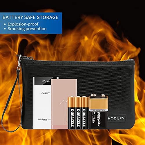 Fireproof Money Bag (6400℉), Fireproof Document Bags, Bank Cash Bag with Zipper & Strap, Suitable for A5 Documents, Bank Inventory, Passport (Black) - Image 5