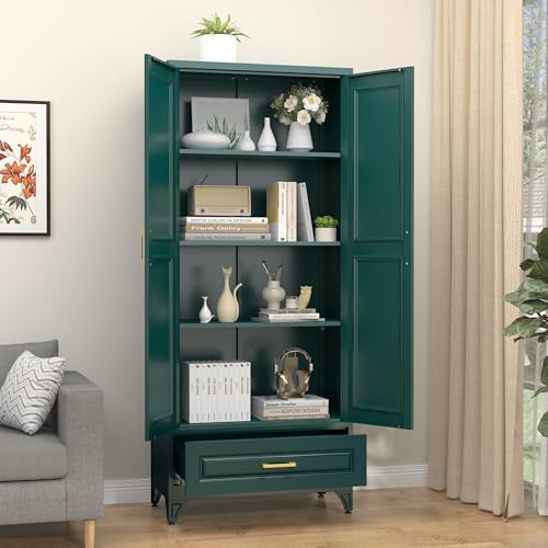 SteeLoong 75" Metal Storage Cabinet with Doors and 3 Adjustable Shelves - Image 6