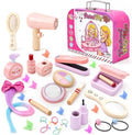 Wooden Makeup Toy Set for Toddlers 3-5, Pretend Play with Storage Case by Gifts2U