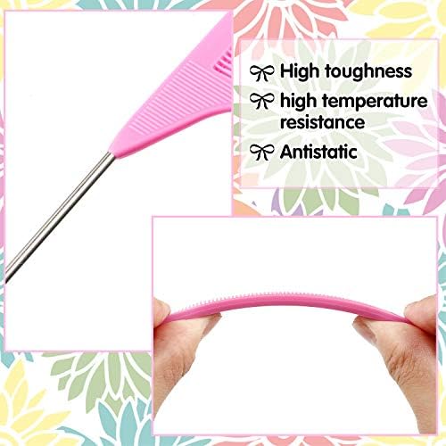Patelai 30 Pcs Rat Tail Steel Combs Fine Tooth Bulk,Pink - Image 3