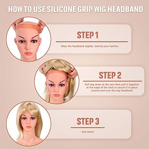 WILLBOND 2 Pcs Silicone Wig Grip Band, Dark Brown, M - Image 6