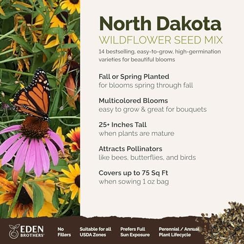 Eden Brothers North Dakota Wildflower Mixed Seeds for Planting, 1 oz - Image 2