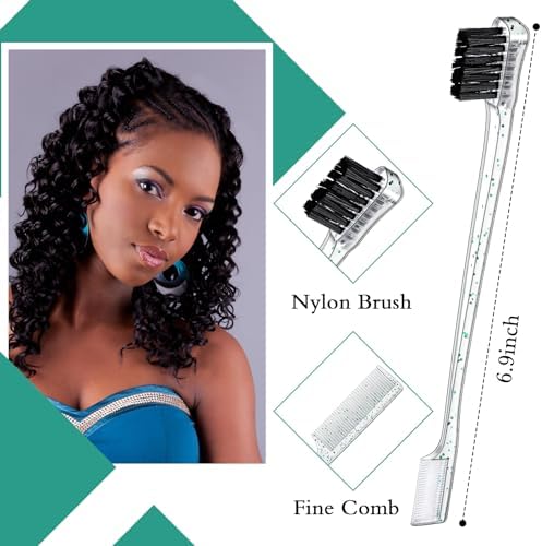 Geiserailie 3 Pcs Slick Back Hair Brush Set Bristle Brush, Clear Green - Image 2