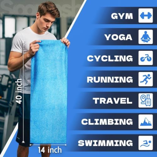 Microfiber Gym Towels for Showering Working Out Quick Dry Negative ions Large Middle Small Sizes Lightweight Gym Towel for Men Women Tennis Sports Towels for Body Hot Yoga Fitness Essentials - Image 2