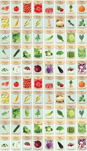 Set of 80 Vegetable and Herb Seeds - 30 Total Varieties - 100% Non-GMO & Heirloom - Great for Starting a Garden! High Germination Rate! by BlackDuckBrand
