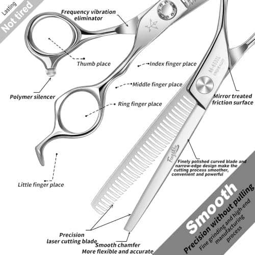 High-end Professional Hair Thinning Scissors Hair Cutting Teeth Shears Barber Hairdressing Texturizing Scissors Extremely Very Sharp 6.5 Inch Stainless Steel Alloy For Men Women Salon & Home - Image 3