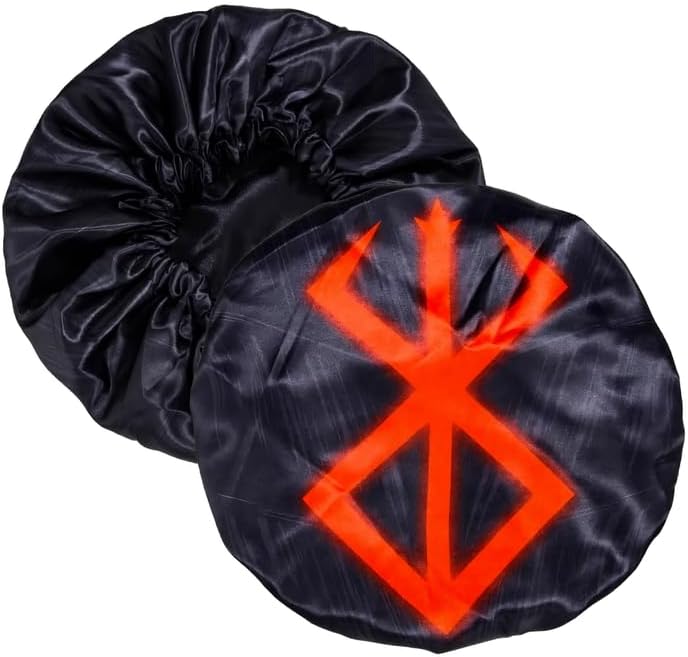 Silky Design Bonnet with Elastic Soft Band Adjustable Women and Men Bonnets for Sleeping Comfortable Satin Fabric (Black Brsrk) by CrownLimitedSupply