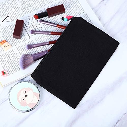 meekoo 16 Pcs Blank Canvas Zipper Pouch Pencil Bag Bulk, S, Black - Image 4