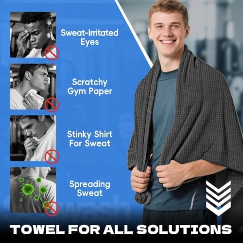 Microfiber Gym Towels for Showering Working Out Quick Dry Negative ions Large Middle Small Sizes Lightweight Gym Towel for Men Women Tennis Sports Towels for Body Hot Yoga Fitness Essentials - Image 3