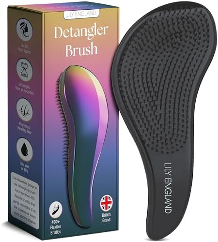 Lily England Detangler Hair Brush for Curly, Thick, Wet & Dry Hair, Petrol by LilyEngland