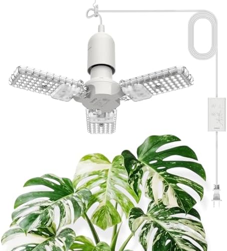 SANSI Grow Lights for Indoor Plants Full Spectrum, Hanging Light with Timer by SANSI