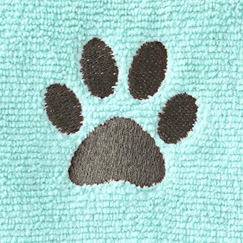 Ritz Embroidered Microfiber Pet Towel, Large, Paw Spa Blue, 2 Towel Set - Image 3