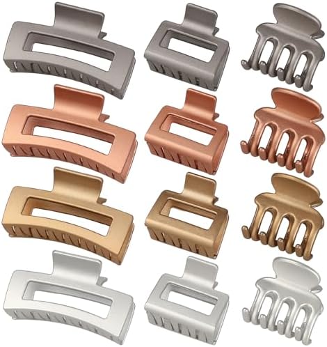 SMKSL 12 Pcs Hair Claw Clips for Women & Girls 3 Styles Hair Accessories - Image 2