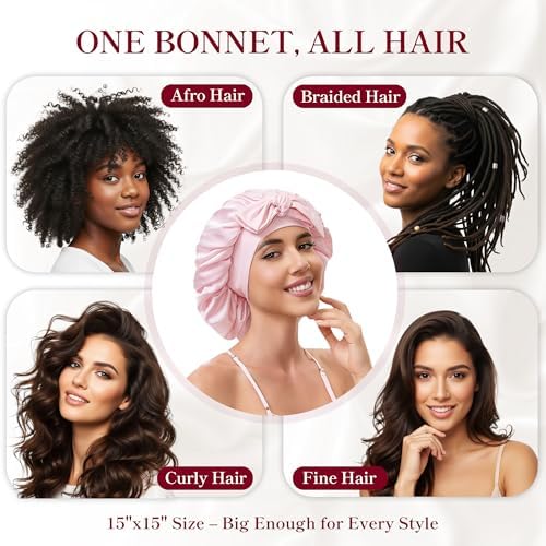 Tie Silk Bonnet Satin Curly Hair Wrap for Sleeping Women Anti Frizz - Image 4