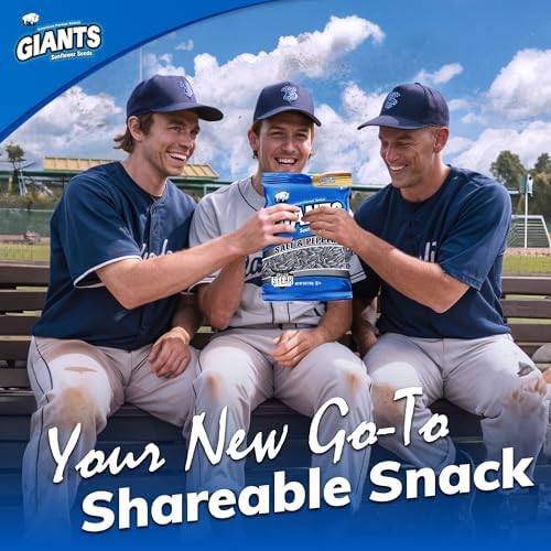 GIANTS Salt & Pepper Sunflower Seeds - Sunflower Seeds Bulk, Cracked Pepper Sunflower Seeds to Eat, Flavored Healthy Snack with 8g Protein Per Serving - 5 oz Bags (Pack of 3) - Image 5