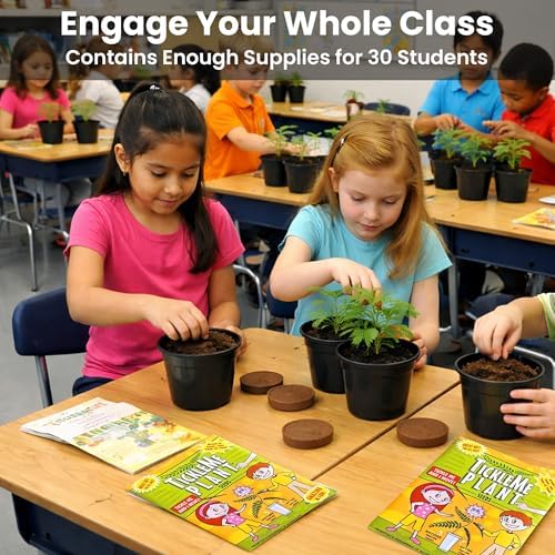 Classroom or Homeschool Science Fun Planting Party Kit – for 30 Students – Grow a Sensitive Plant that Reacts to Touch – Includes Activity Book and Seeds for Kids to Plant - Image 3