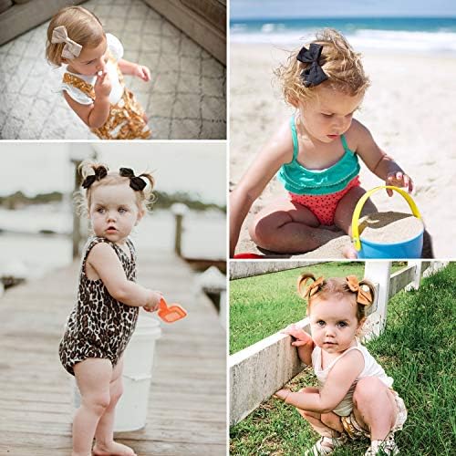 Baby Girl Hair Clips Bows Barrettes 10 Pack Fully Lined Alligator Clip 3.4 Inch Hair Accessories for Little Girls Toddler Kids Children - Image 4