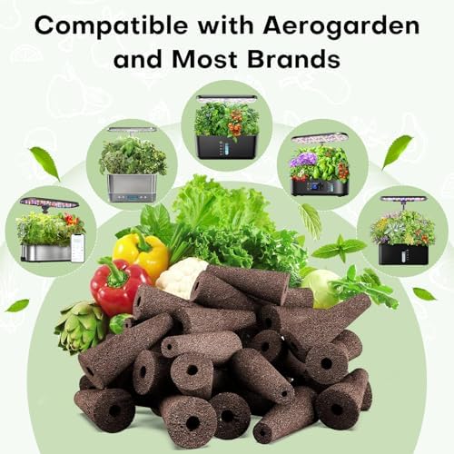 Ahopegarden 132pcs Hydroponic Pods Kit: Compatible with AeroGarden Herb Kits with 50 Grow Sponges, 50 Pods Lable, 12 Grow Baskets and Dome, 8 A&B Plant Food, Indoor Garden Kit Supplies for Most Brands - Image 2