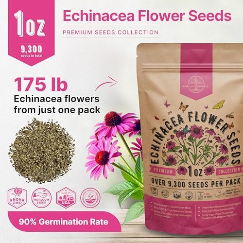 Organo Republic Echinacea Seeds Pack 1 oz - Over 9,300 Non-GMO Heirloom Echinacea Seeds for Planting, Perennial Flowers in Individual Packet, Coneflower for Planting Indoor & Outdoor Garden - Image 3