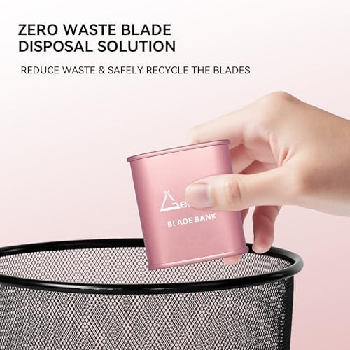 Gearhub Blade Bank Sharps Disposal Container Safely Store Used Safety Razor Blades Large Capacity for Barber Shops & Personal Use Sealed Design Holds 300+ Blades Matte Pink - Image 5