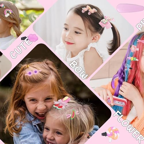 882Pcs Hair Accessories for Girls Elastic Ties Clips Kit Colored - Image 2