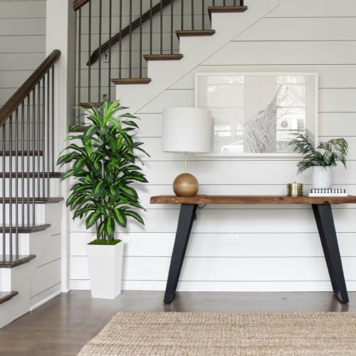 ASTIDY Artificial Plant 5FT Dracaena Fake Tree with White Tall Planter - Image 3