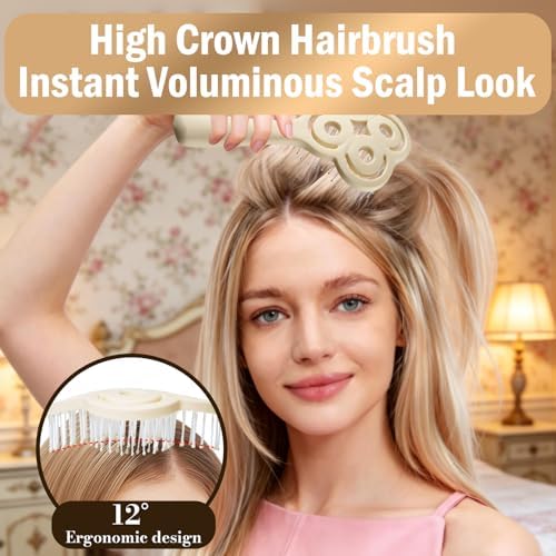 Simetra Detangler Hair Brush for Woman and Men, Original Detangling Brush for Curly Hair/Fine &Thick/Wet & Dry Hair, Flexible Bristles Hairbrush - Natural Crystal Inlay & 14K Gold Plating - Image 5