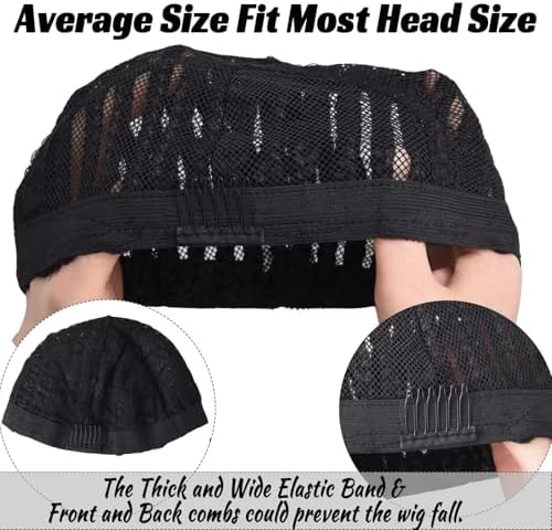 Braided Wig Cap For Crochet Hair Braids Breathable Cornrow Cap for Easier Sew in Weave Hair Glueless Black Cornrow Crochet Wig Cap For Making Wig Tight Fit Medium Size (braided caps,1pc) - Image 6