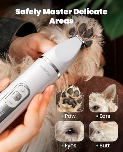 oneisall 4 in 1 Dog Grooming Kit with LCD Display (White) - Image 2