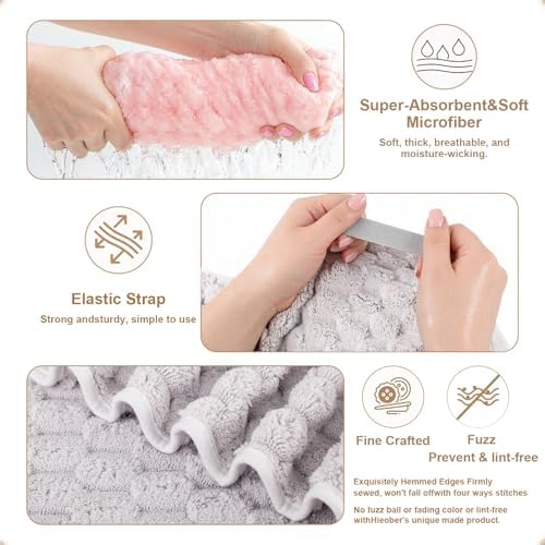 Super Soft Microfiber Hair Towels 3-Pack Lage Size (24x42 inch) for Women - Image 4