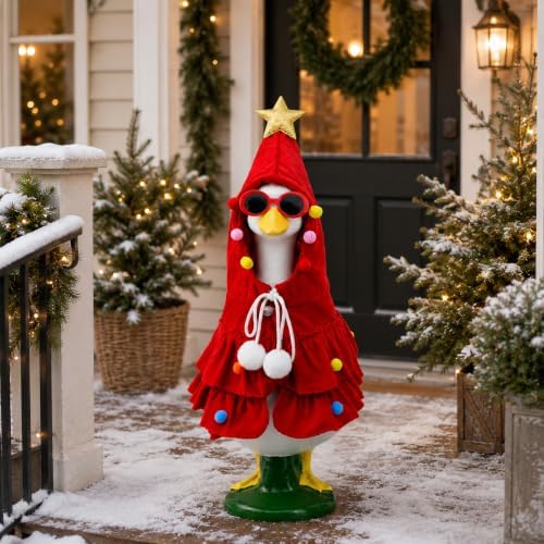 3PCS Porch Goose Outfits Christmas Tree Set for 17 & 23 Inch Goose Statue - Image 6