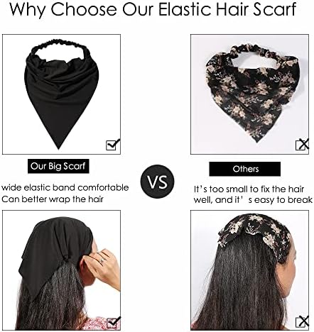 Vercret Hair Scarf Headband for Women,Boho Bandana Pretied Elastic Kerchief - Image 3
