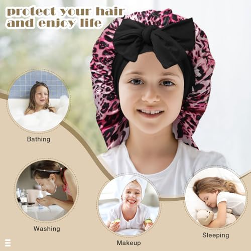 AWAYTR Kids Bonnets for Girls - Satin Long Hair Braid Bonnet for Sleeping - Image 5