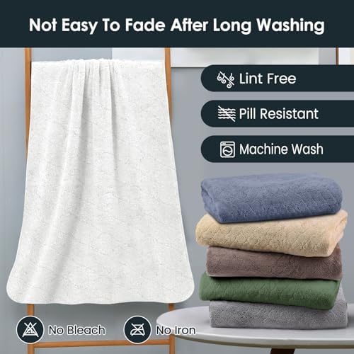 JML Microfiber Bath Towels Set of 2, 30 in x 60 in, White - Image 7