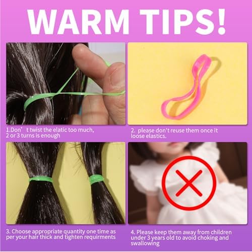 Teenitor 2000Pcs Elastic Hair Ties Rubber Hair Bands Small Elastics Ties - Image 6