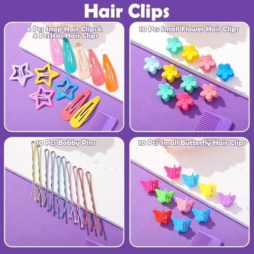 Hair Accessories for Girls, 1698 Pcs Hair Rubber Bands with Elastic Hair Ties Hair Clips Hair Wax Stick Spray Bottle Hair Styling Tools - Image 5