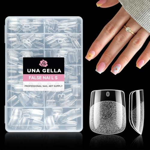 UNA GELLA Extra Short Square Nail Tips XS 216pcs Soft Gel Tips by UNAGELLA