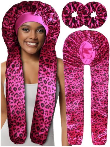 1+2 Satin Pantyhose Bonnet for Braids, Long Hair Bonnet for Women Sleeping by Heniho