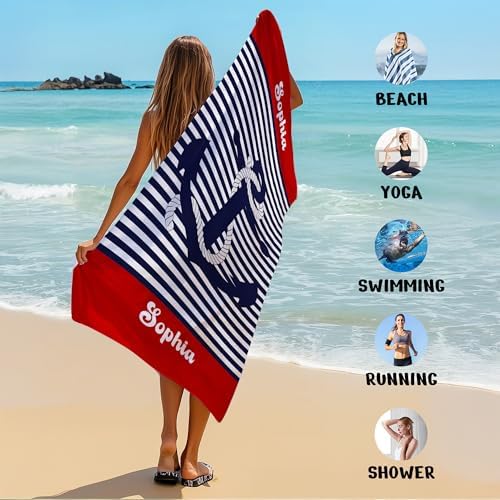 JML Personalized Beach Towel with Name, Microfiber, 35 x 70 in - Image 6