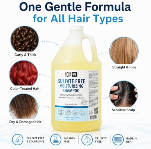 MODA Professional Salon Back-Bar Shampoo, Color Protection, 1 Gallon - Image 5