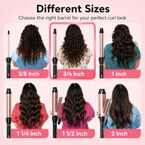 Hahahope 3/4 Inch Curling Wand, Long Barrel Ceramic Curler for Tight Curls - Image 4