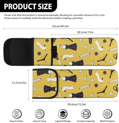 ZOUTAIRONG Sleeve for Curling Iron Marble Pattern Heat Resistant Pouch Hair Straightener Storage Bag 15.5 x 5 inch Flat Iron Holder Curling Iron Pouch Hot Tools Travel Bag Cosmetic Dress Print - Image 3