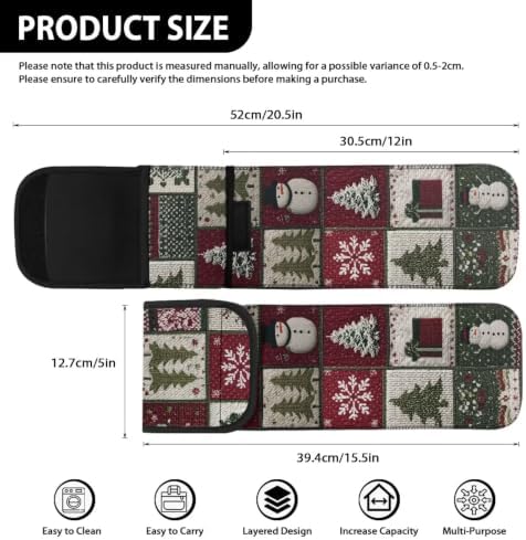 Flashideas Christmas Snowman Plaid Flat Iron Case Heat Resistant Neoprene Curling Iron Cover Bag with Pocket Curling Iron Organizers and Storage for Flat Iron, Straightener, Curling Wand/Curling Iron - Image 6