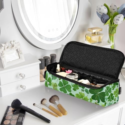 Hair Tools Travel Bag with Heat Resistant Mat Detachable 2-in-1 Curling Iron Travel Case Hot Tools Organizer for Straightener Flat Iron Green Nature St Patrick Clovers - Image 7
