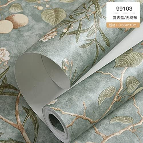 Q QIHANG Non-Woven Wallpaper 1.73' W x 32.8' L (Light Blue) - Image 2