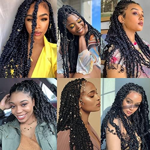 12 Inch Pre-Separated Springy Afro Twist Hair 3 Packs Black Pre-Fluffy Natural Curls are Perfect for Marley Crochet Hair Suitable for Black Women (1B#, 12 Inch (Pack of 3)) - Image 5
