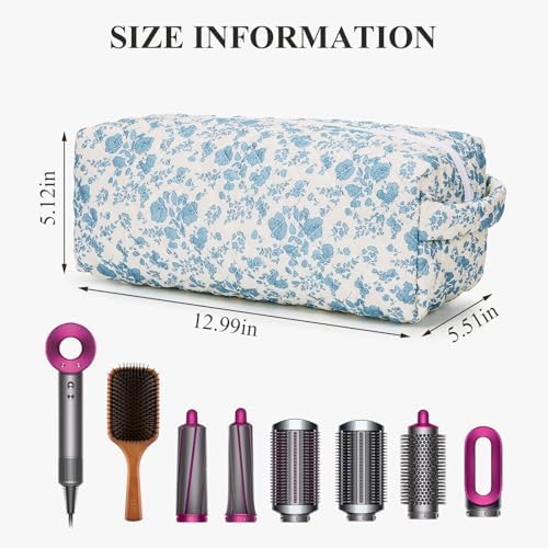 HiTotes Hair Tools Travel Bag Compatible with Dyson Airwrap Cute Quilted Travel Case for Shark Flexstyle Multi Compartments Hair Tools Organizer - Image 4